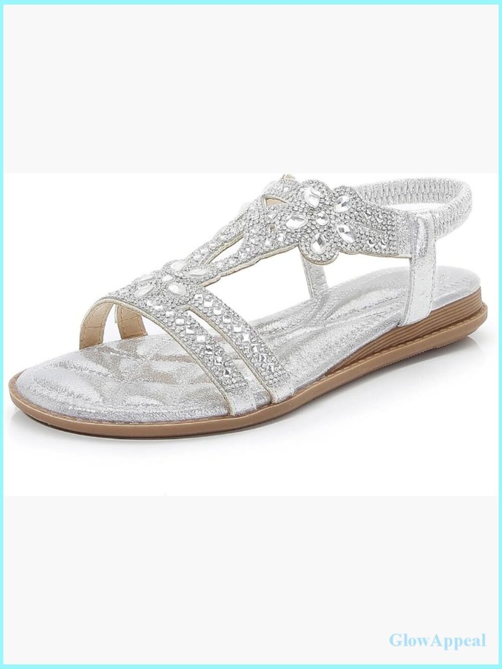 T-Strap Buckle Bohemian Pearl Crystal Flat Sandals